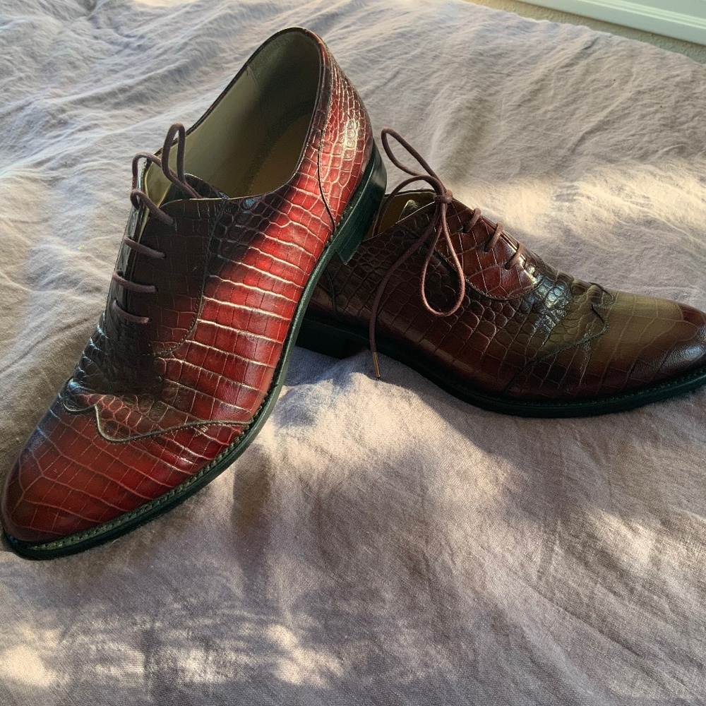 The Office of Angela Scott lace up oxfords cognac